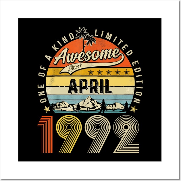 Awesome Since April 1992 Vintage 31st Birthday Wall Art by Mhoon 